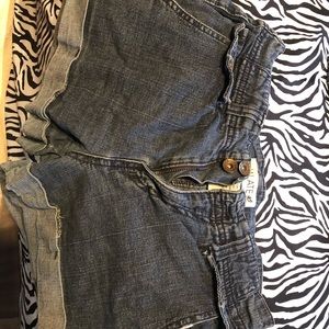 High rise stretchy jean shorts